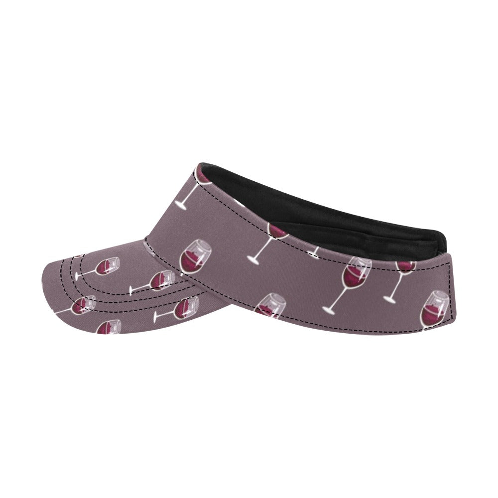 Wine Glass Pattern Print Design LKS305 Unisex Sun Visor