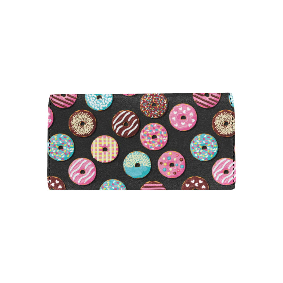 Donut Pattern Print Design DN02 Women's Trifold Wallet