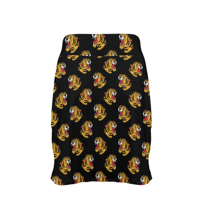 Tiger Head Print Design LKS306 17" Golf & Pickleball Skort with Pockets
