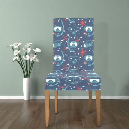 Scuba Equipment Print Design LKS302 Dining Chair Slipcover