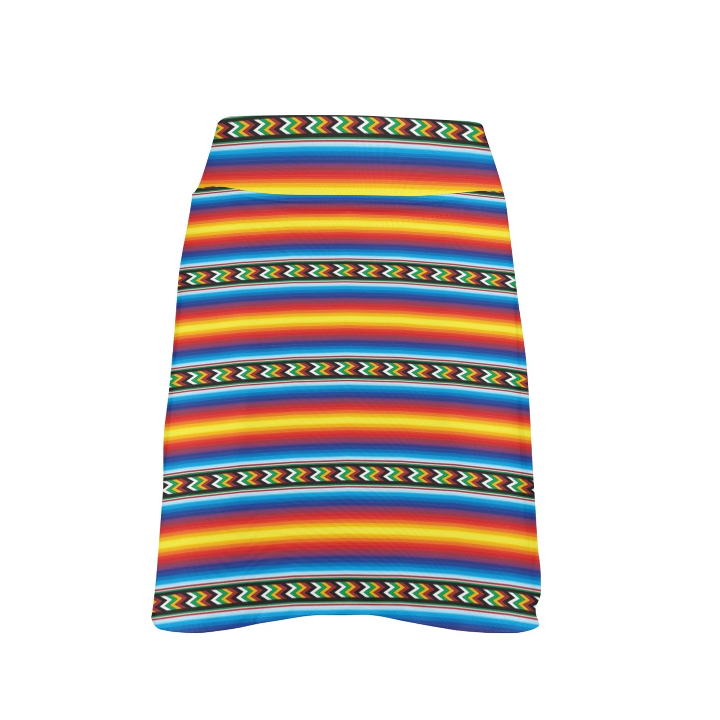Mexican Blanket ZigZag Print Pattern 17" Golf & Pickleball Skort with Pockets