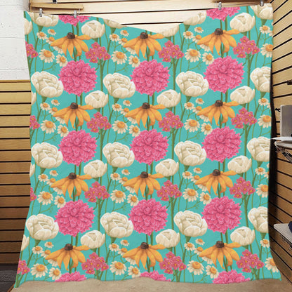Summer Floral Pattern Print Design SF07 Premium Quilt