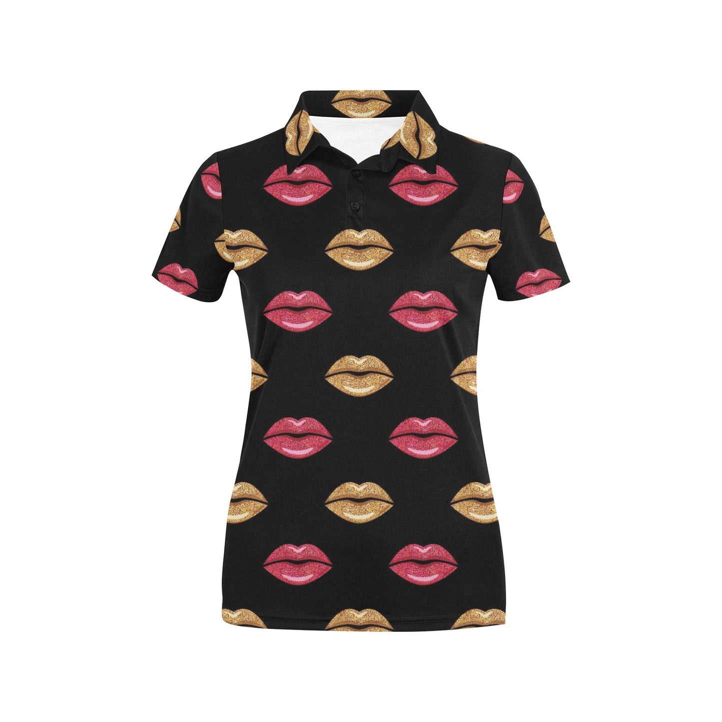 Lip Pattern Print Design 03 Women's Polo Shirt
