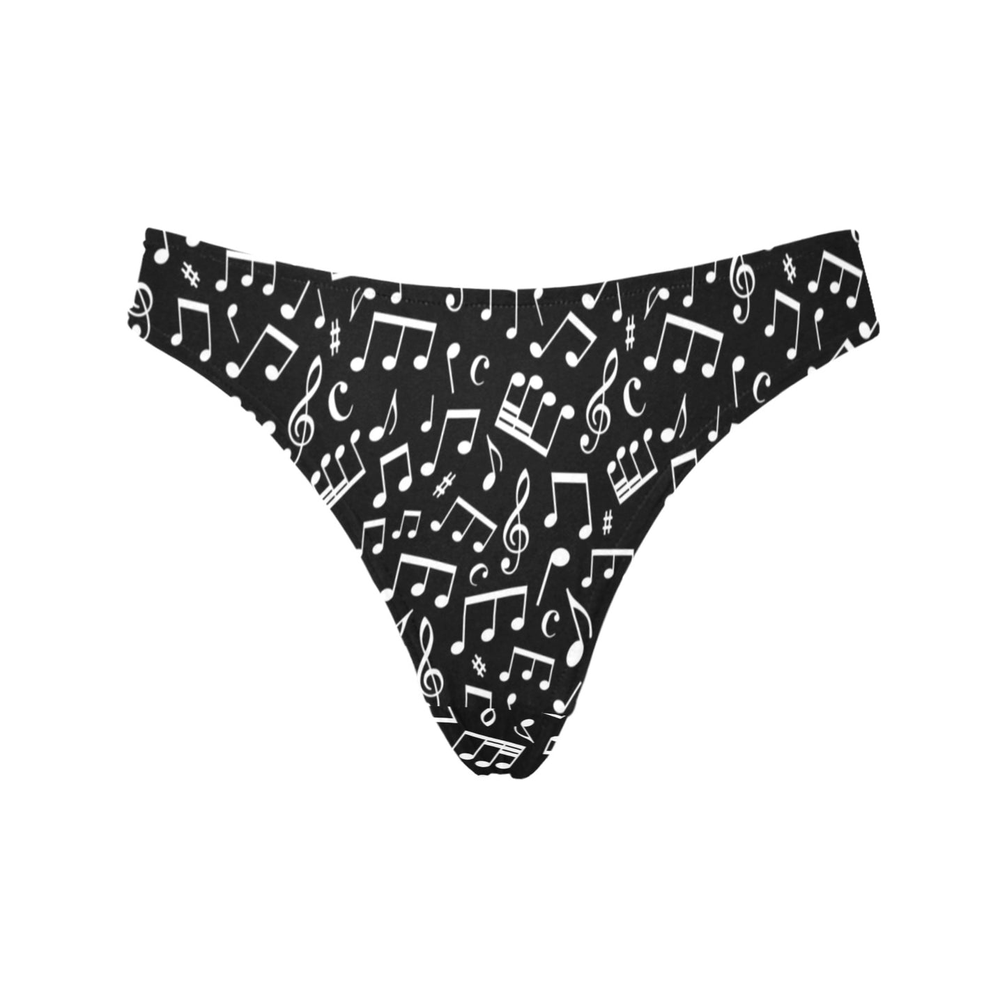 Music Note Black white Themed Print Women's Thongs