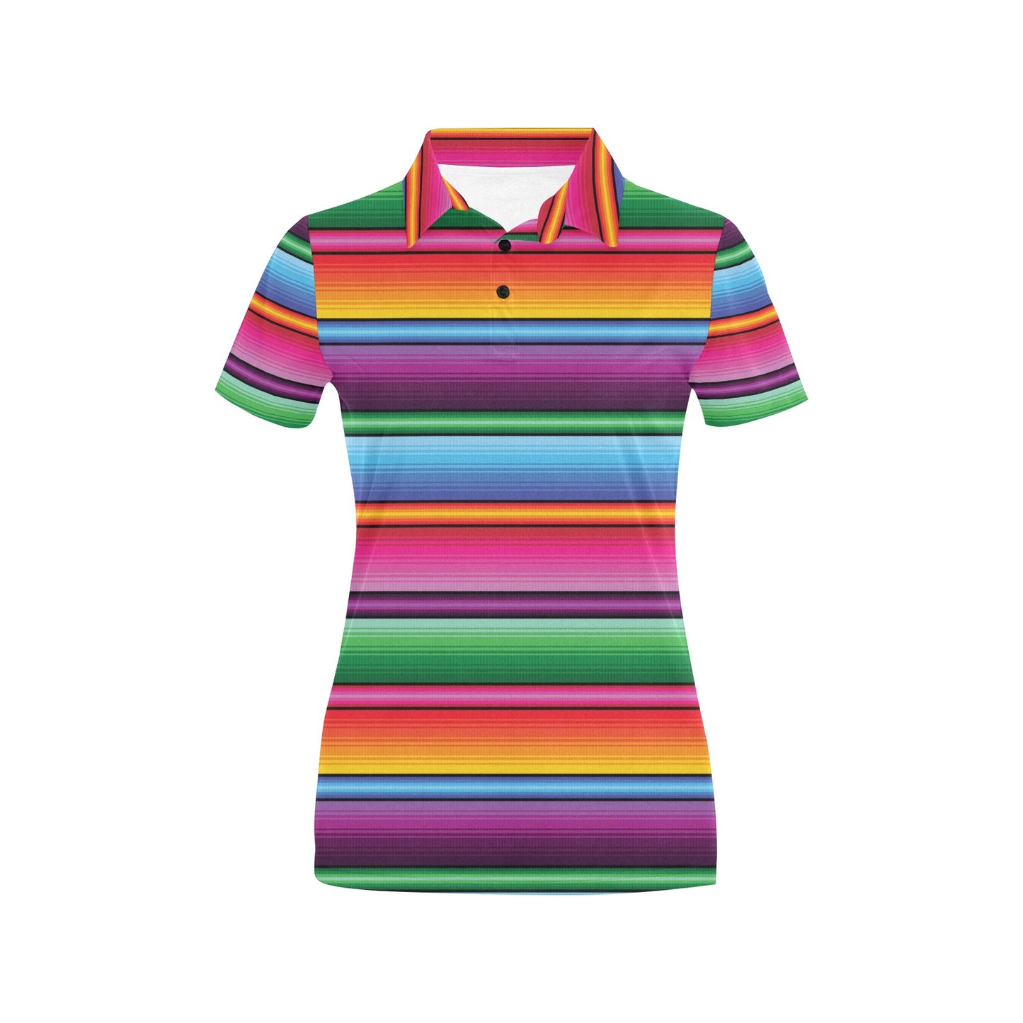 Mexican Blanket Colorful Print Pattern Women's Polo Shirt