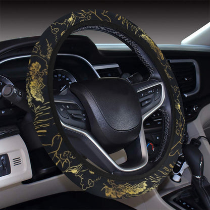 Tiger Japan Style Print Design LKS305 Steering Wheel Cover with Elastic Edge
