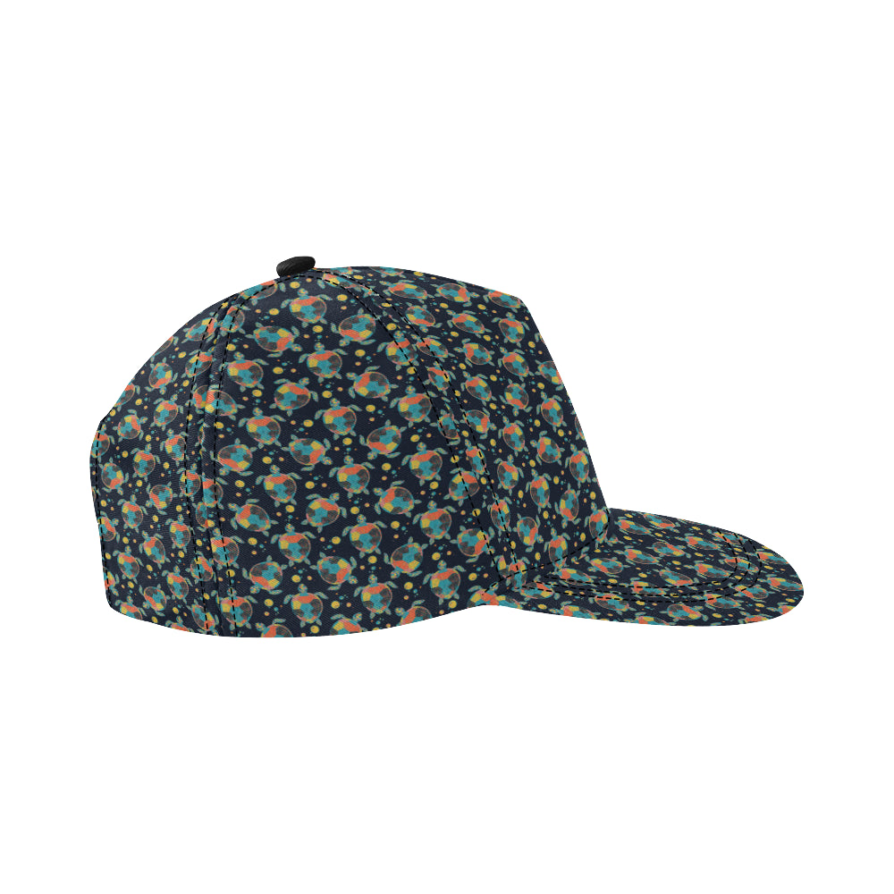 Sea Turtle Colorful with bubble Print Snapback Cap