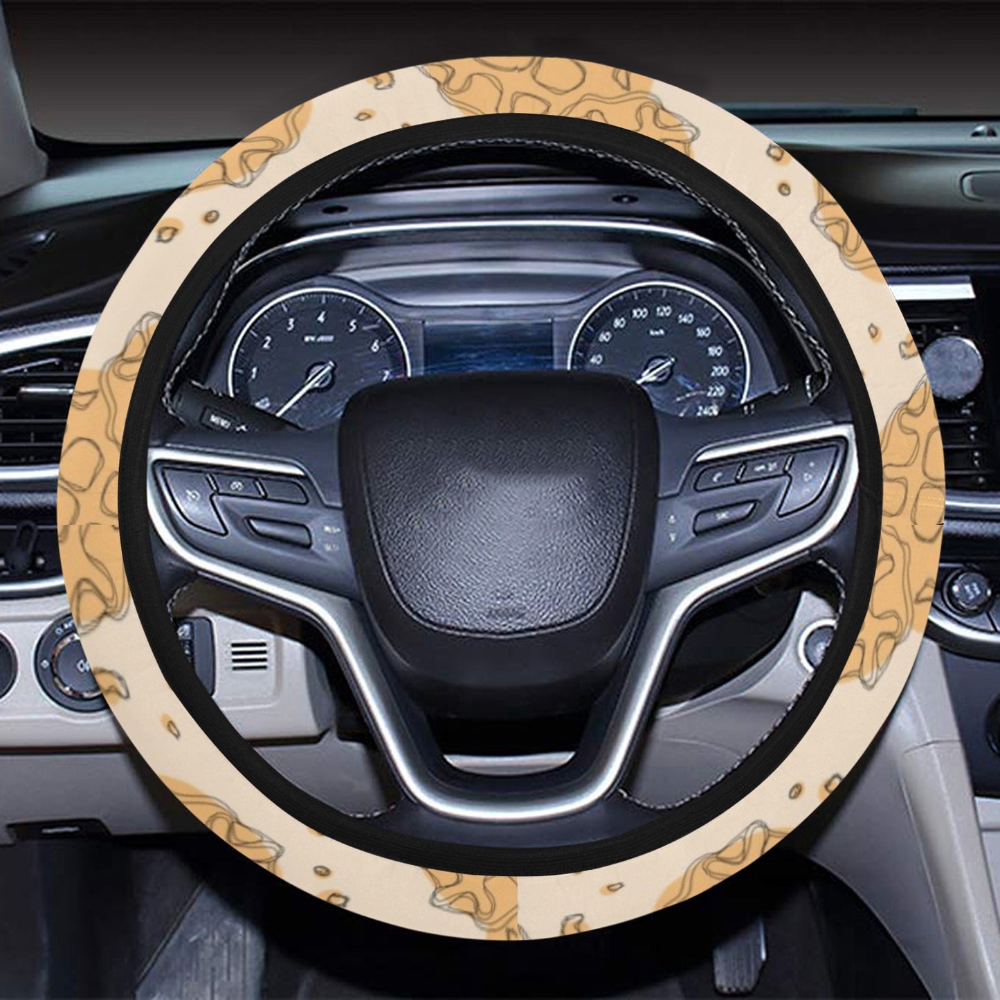 Waffle Print Design LKS303 Steering Wheel Cover with Elastic Edge