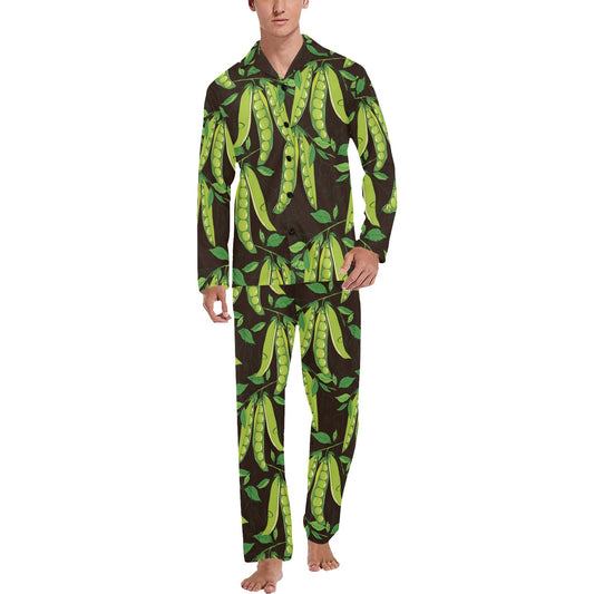 Peas Pattern Print Design A03 Men's Long Pajama Set