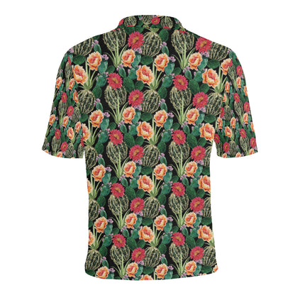 Cactus Pattern Print Design 06 Men Polo Shirt