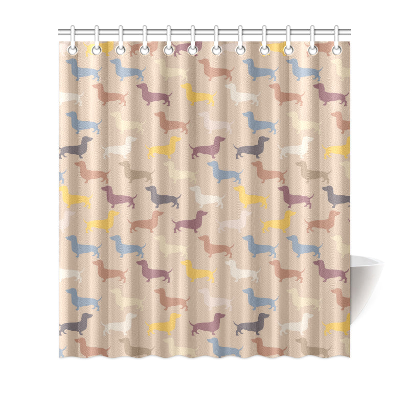 Dachshund Pattern Print Design 03 Shower Curtain