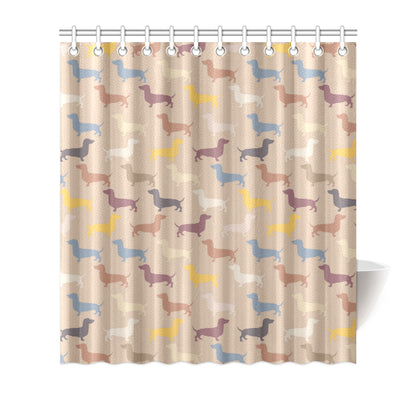 Dachshund Pattern Print Design 03 Shower Curtain