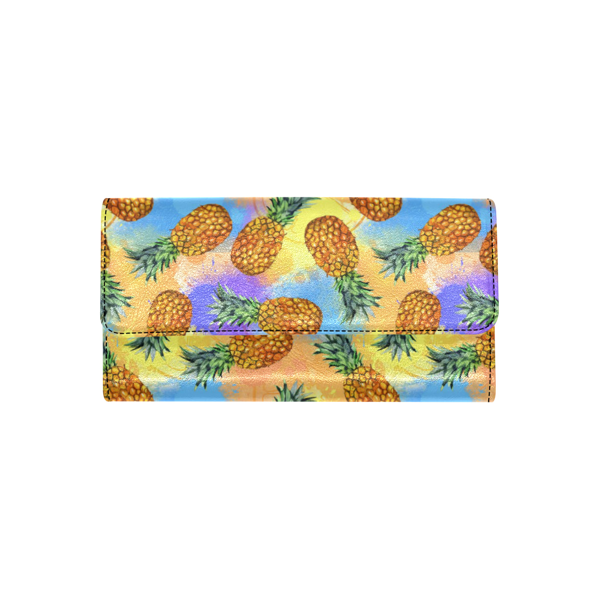 Pineapple Pattern Print Design PP09 Women's Trifold Wallet