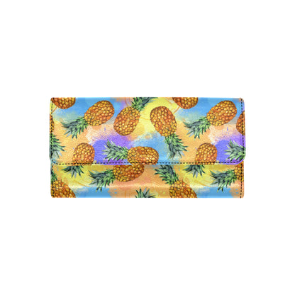 Pineapple Pattern Print Design PP09 Women's Trifold Wallet