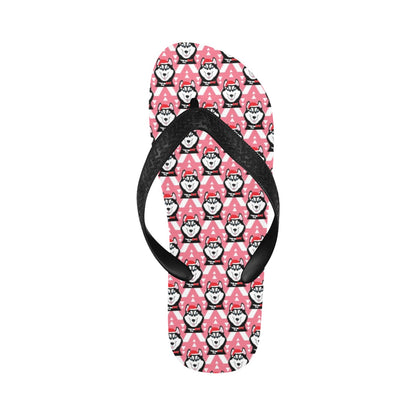 Siberian Huskies Christmas Themed Print Design LKS302 Flip Flops