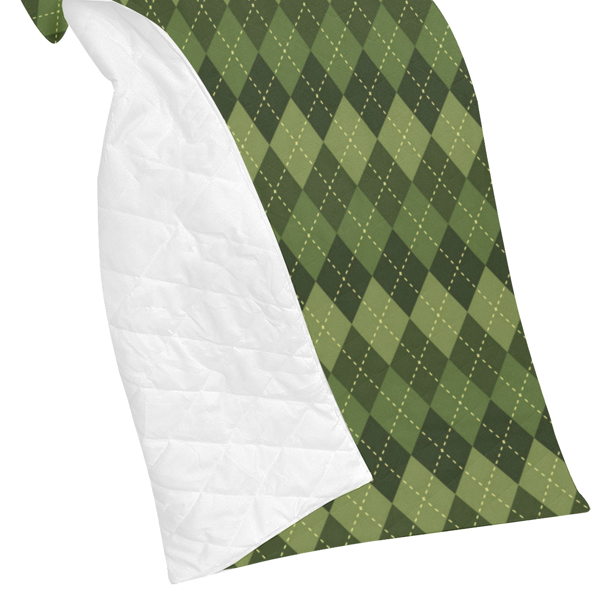 Argyle Green Pattern Print Design 01 Premium Quilt