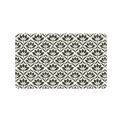 Lotus Pattern Print Rubber Doormat