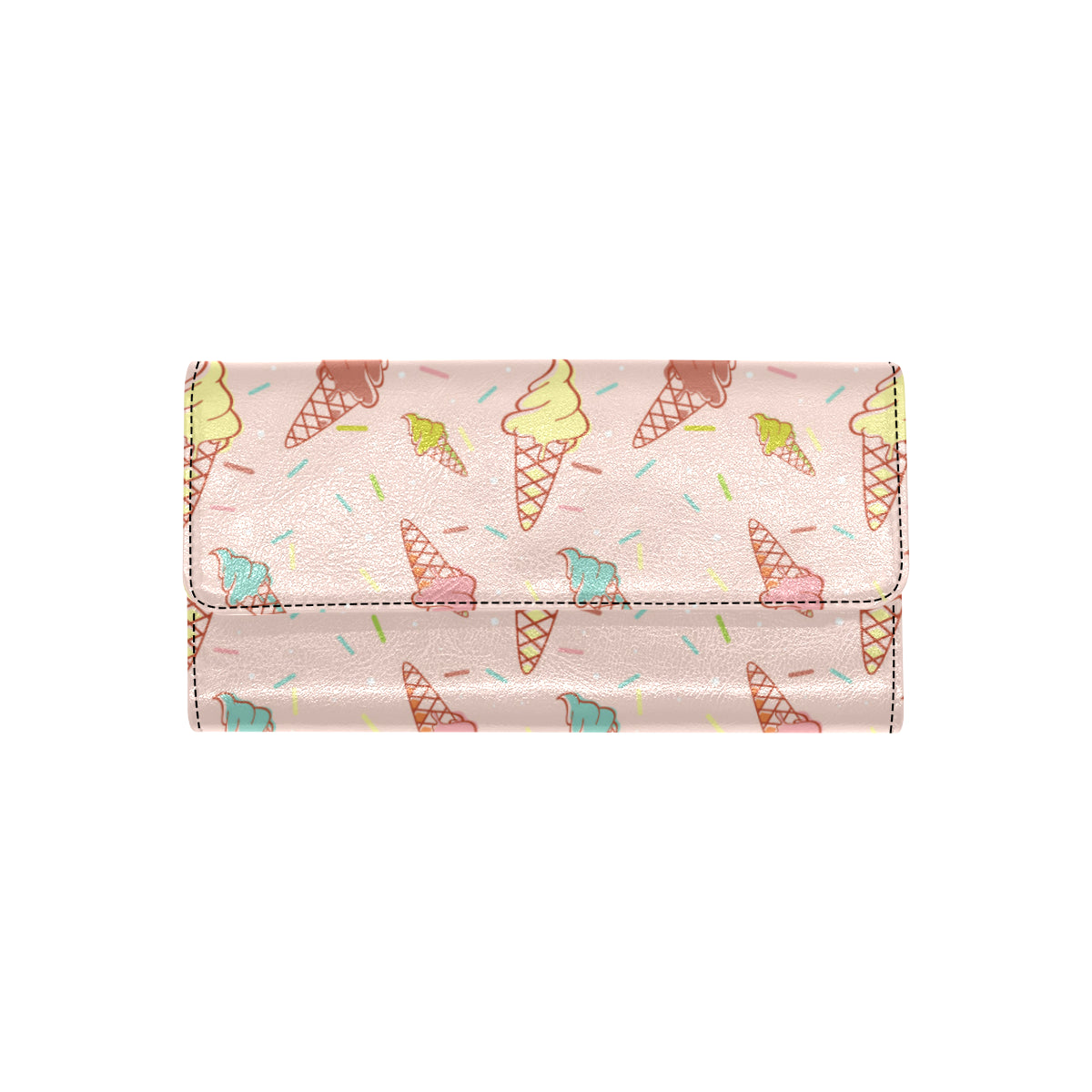 Ice Cream Pattern Print Design 02 Women's Trifold Wallet