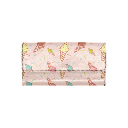 Ice Cream Pattern Print Design 02 Women's Trifold Wallet