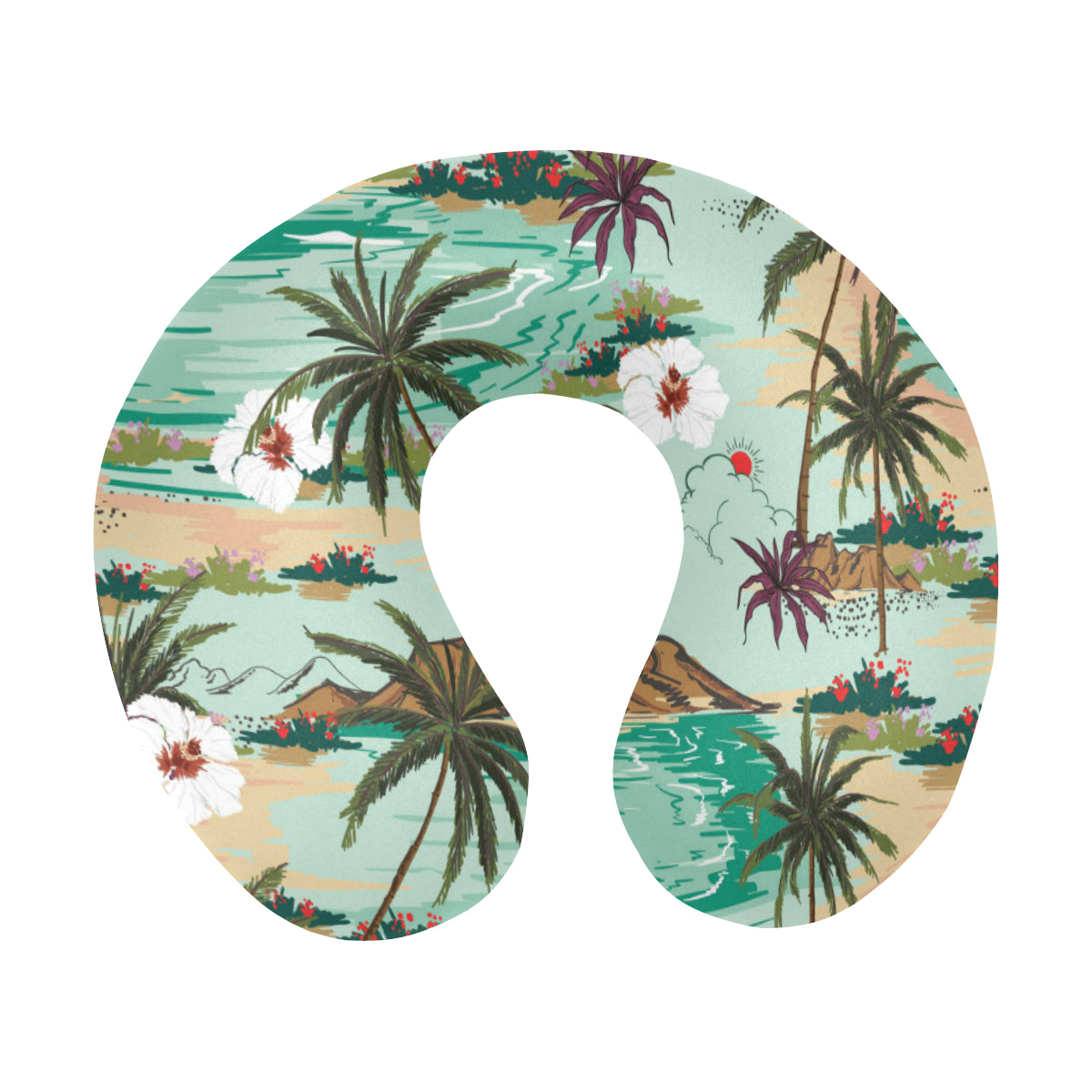 Pacific island Pattern Print Design A03 U-Shaped Travel Neck Pillow