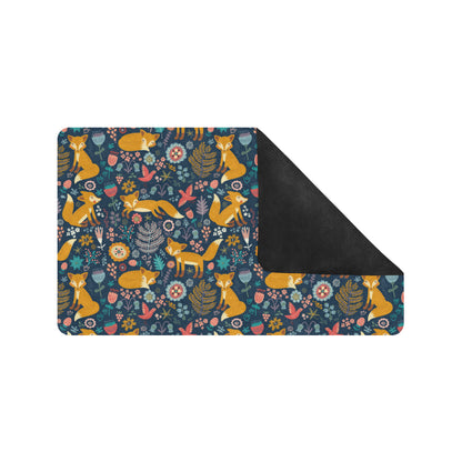 Fox Cute Jungle Print Pattern Rubber Doormat