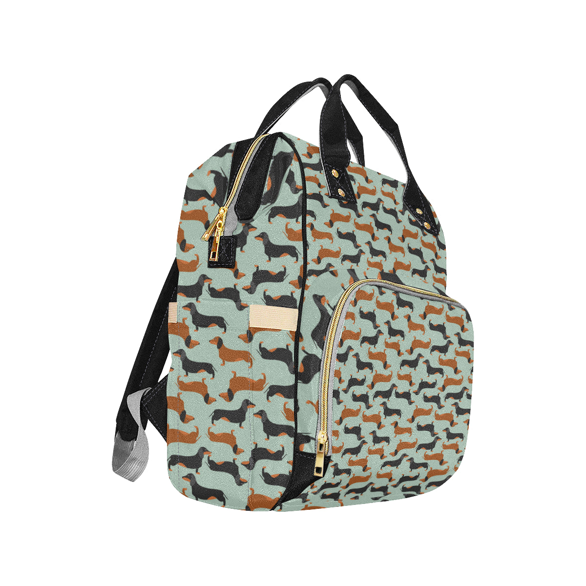 Dachshund Cute Print Pattern Diaper Bag Backpack