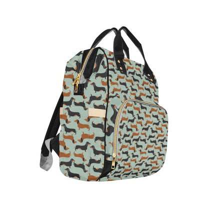 Dachshund Cute Print Pattern Diaper Bag Backpack