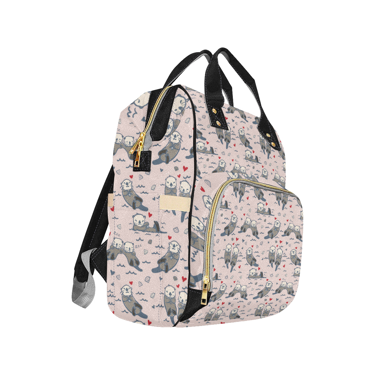 Sea Otter Pattern Print Design 02 Diaper Bag Backpack