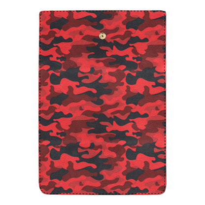 Camo Red Pattern Print Design 03 Women's Trifold Wallet