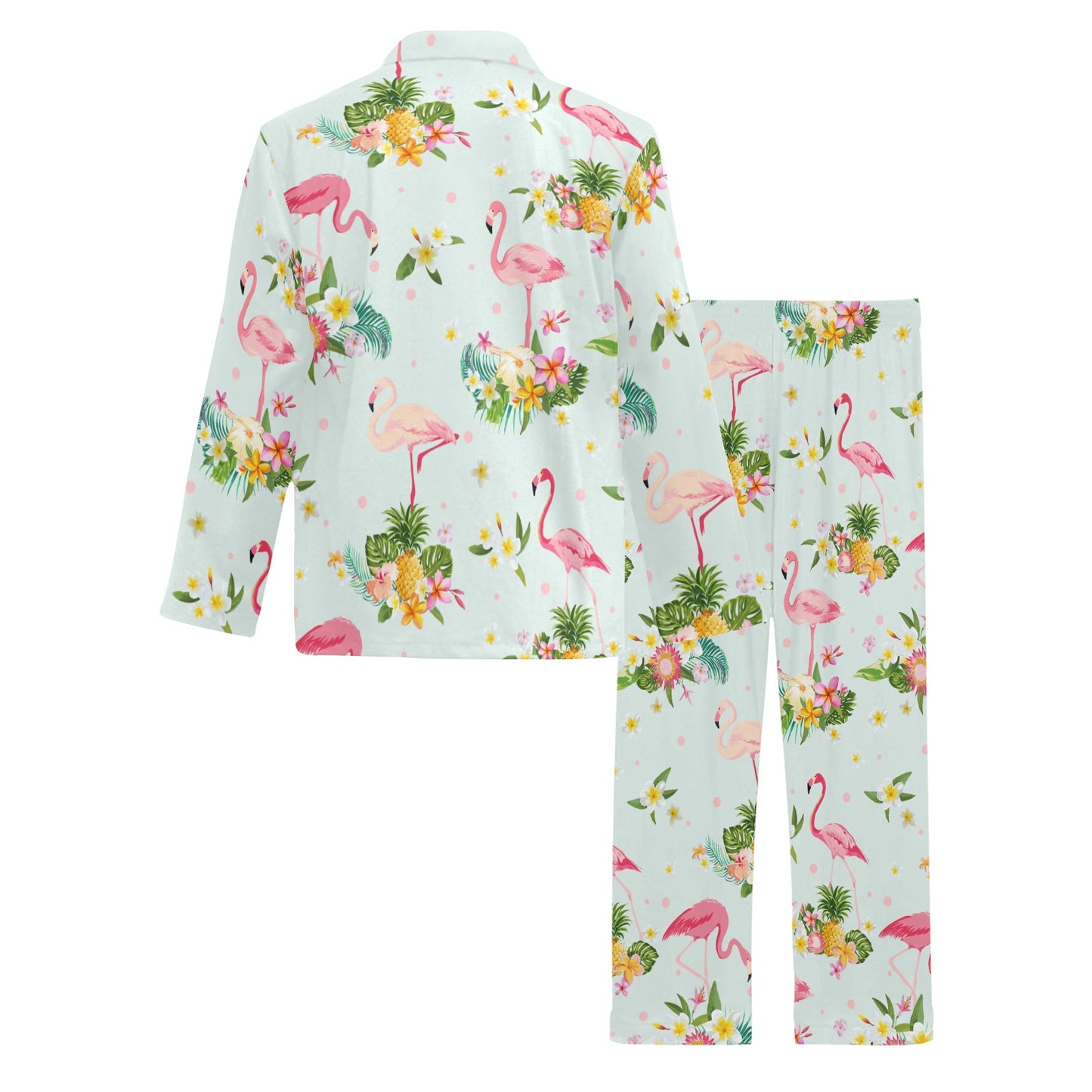 Flamingo Sweet Pattern Men's Long Pajama Set