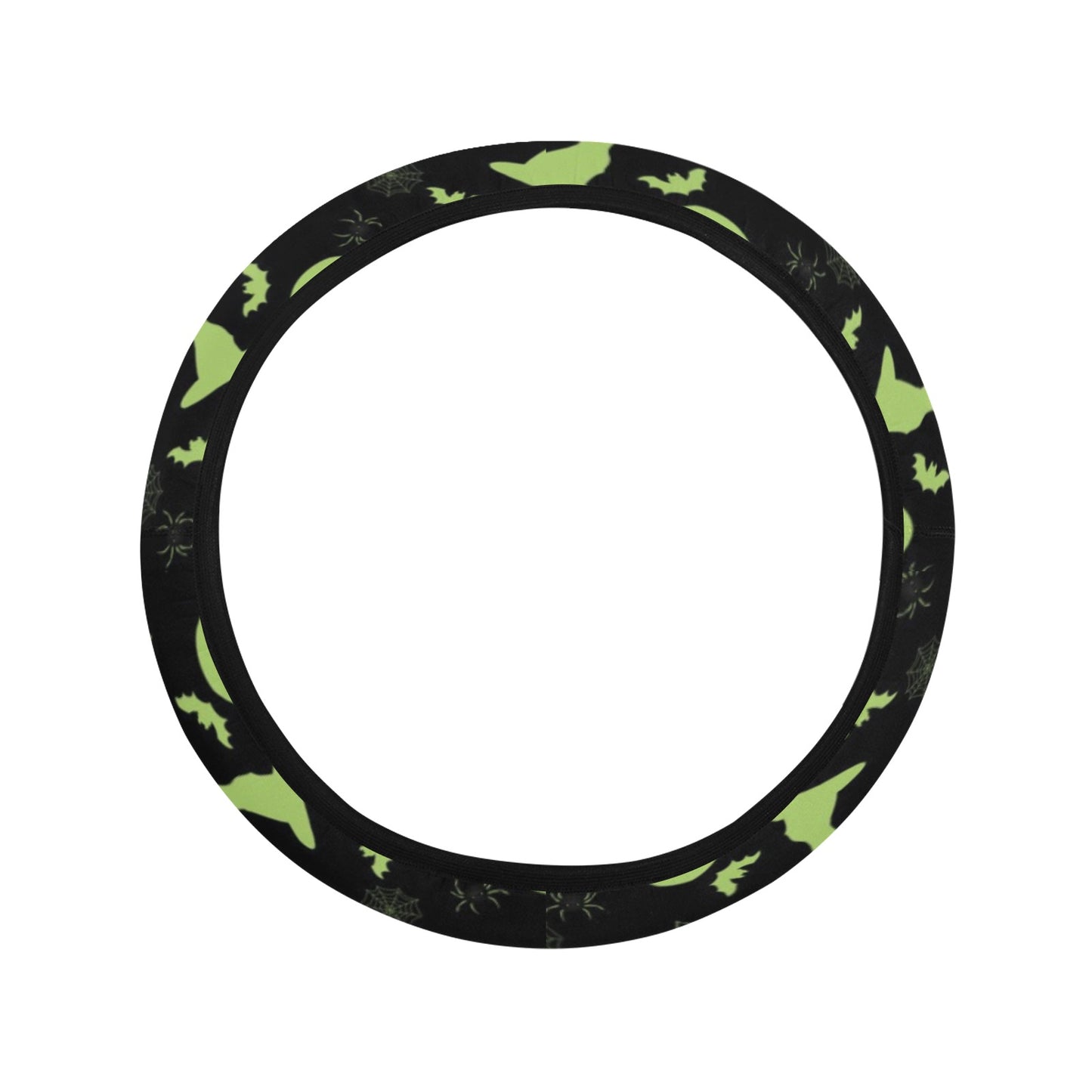 Witch Halloween Print Design LKS306 Steering Wheel Cover with Elastic Edge