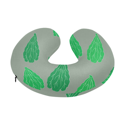Lettuce Pattern Print Design 02 U-Shaped Travel Neck Pillow