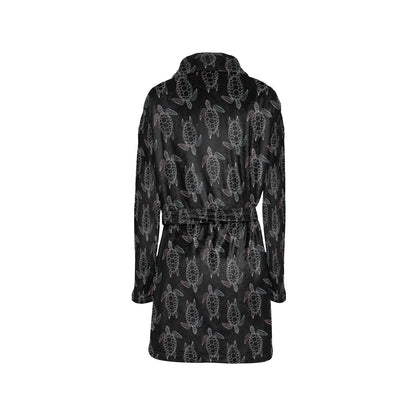 Sea Turtle Print Design LKS3012 Women's Fleece Robe