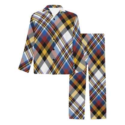 Madras Pattern Print Design 01 Men's Long Pajama Set