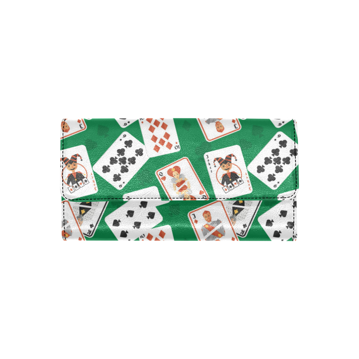 Poker Cards Pattern Print Design A03 Women's Trifold Wallet
