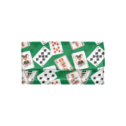 Poker Cards Pattern Print Design A03 Women's Trifold Wallet