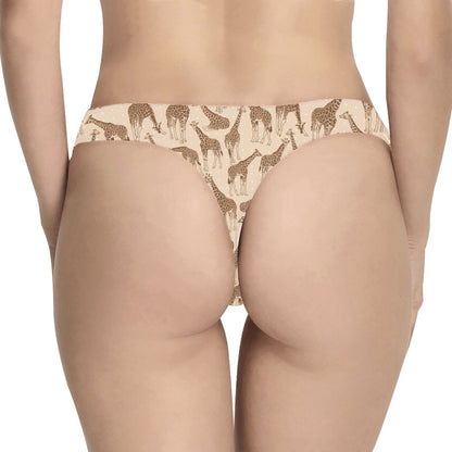 Giraffe Pattern Design Print Women's Thongs