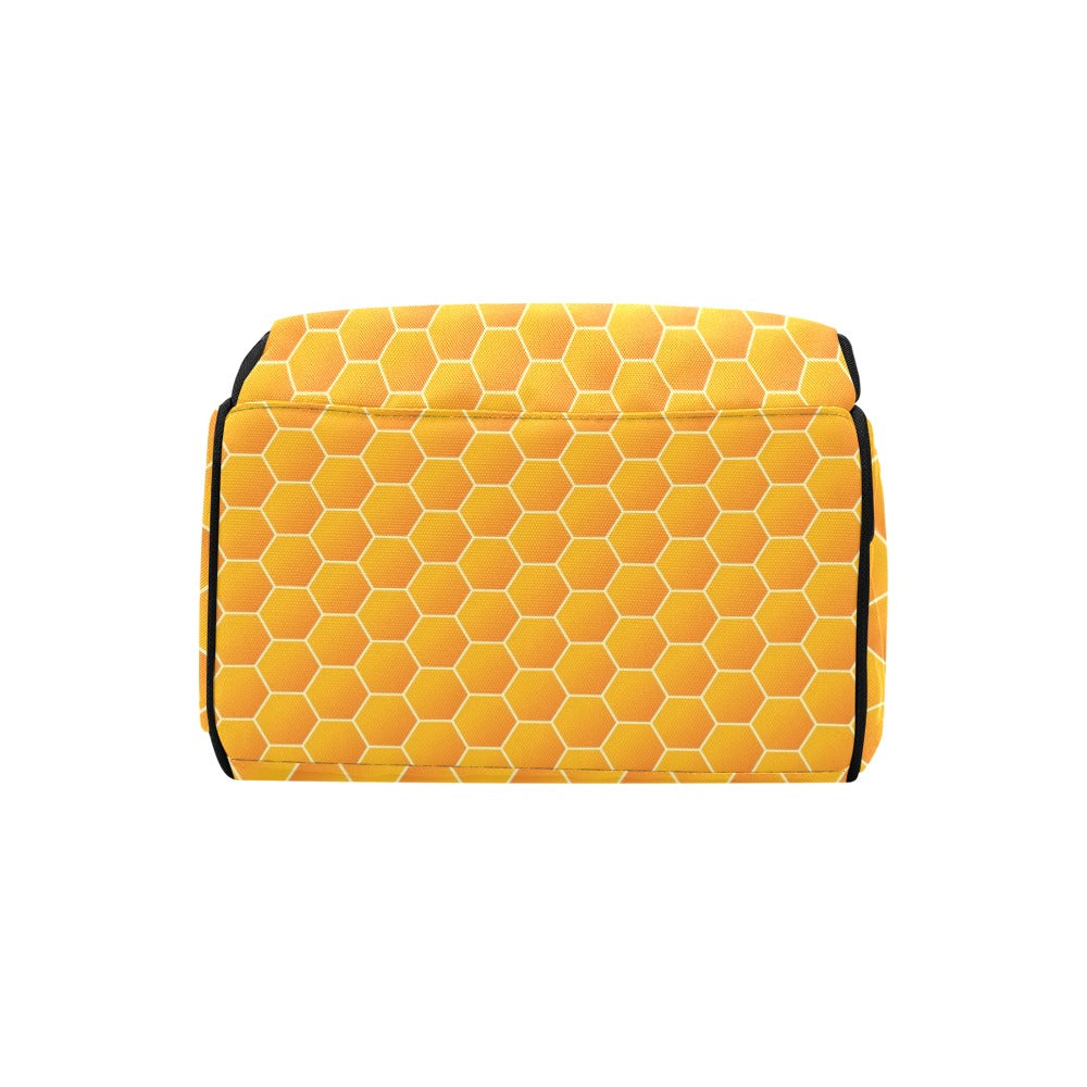 Honey Bee Honeycomb Print Design LKS3011 Diaper Bag Backpack