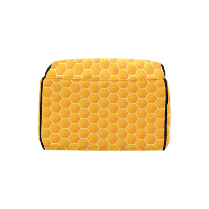 Honey Bee Honeycomb Print Design LKS3011 Diaper Bag Backpack