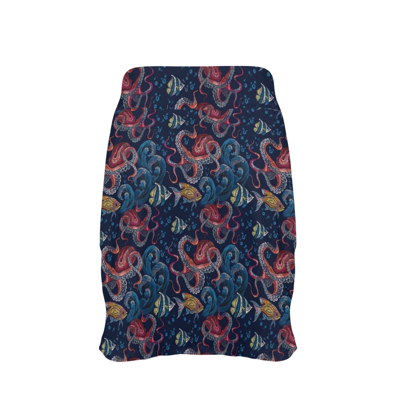 Octopus Deep Sea Print Themed 17" Golf & Pickleball Skort with Pockets