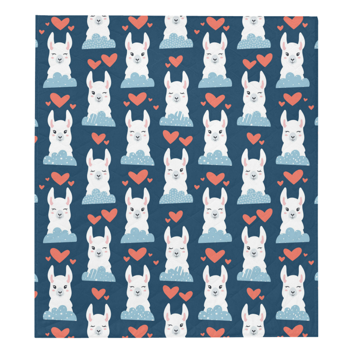 Alpaca Love Pattern Print Design 05 Premium Quilt