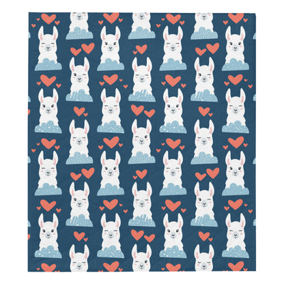 Alpaca Love Pattern Print Design 05 Premium Quilt