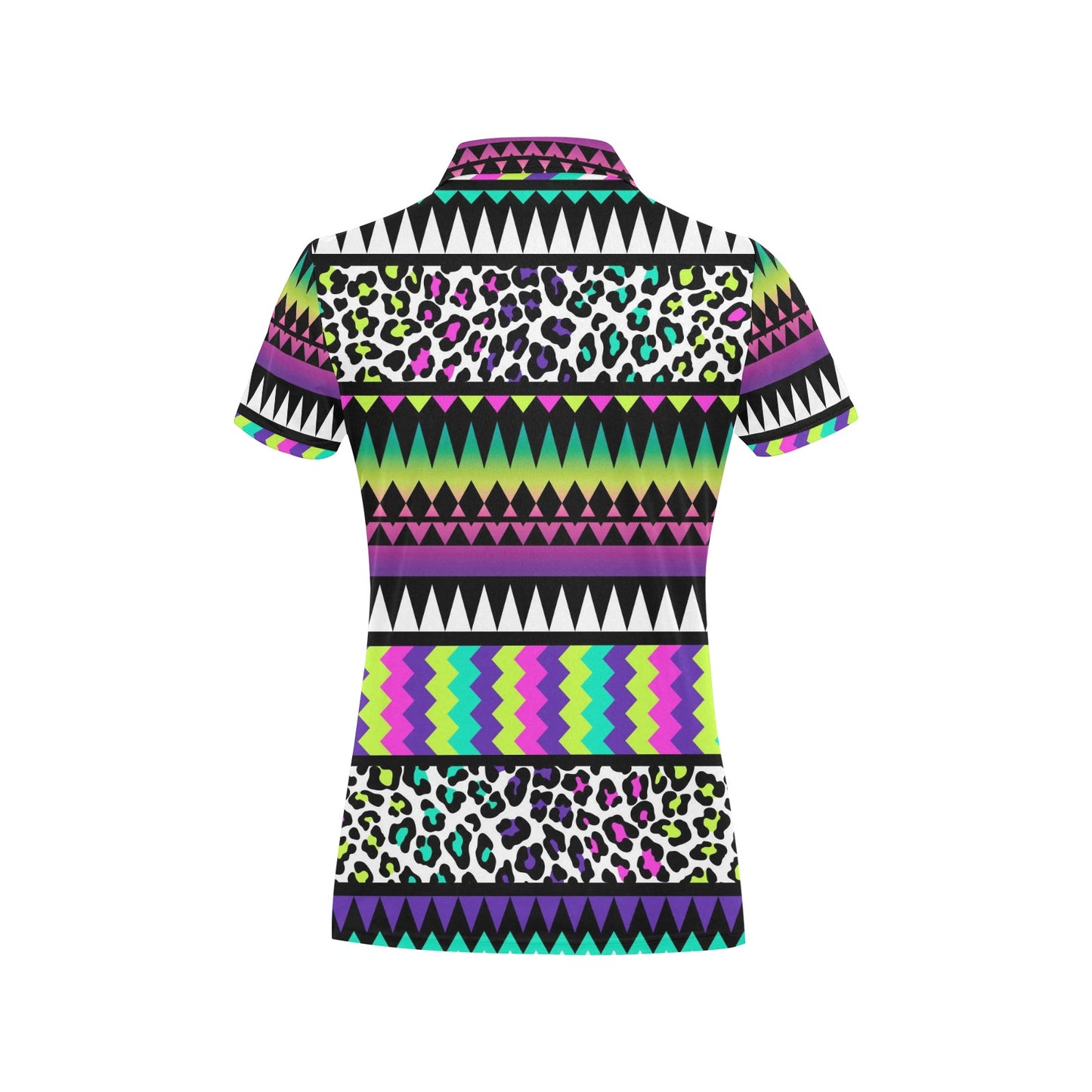 Animal Skin Aztec Rainbow Women's Polo Shirt