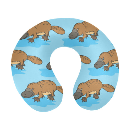 Platypus Pattern Print Design A02 U-Shaped Travel Neck Pillow