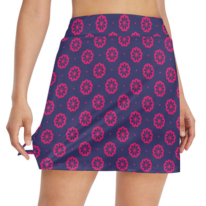 Water Lily Print Design LKS301 17" Golf & Pickleball Skort with Pockets