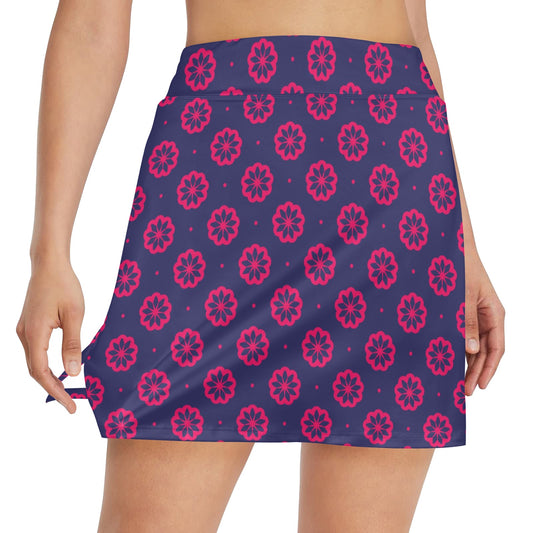 Water Lily Print Design LKS301 17" Golf & Pickleball Skort with Pockets