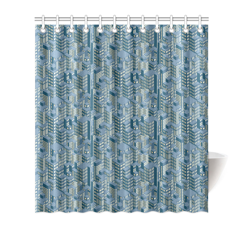 City  Pattern Print Design 01 Shower Curtain
