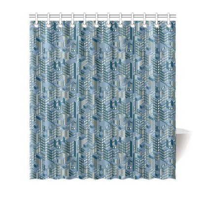 City  Pattern Print Design 01 Shower Curtain