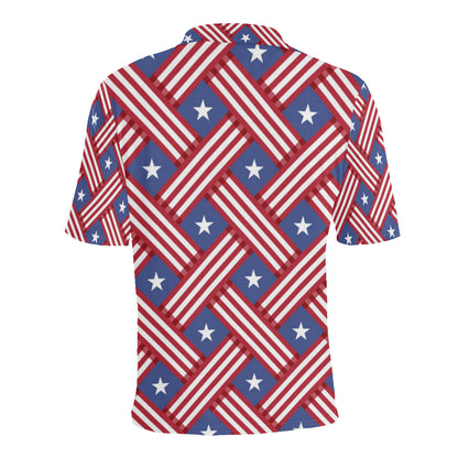 American flag Pattern Men Polo Shirt