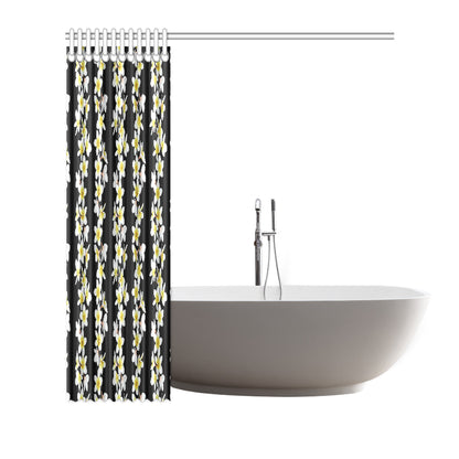 White Plumeria Pattern Print Design PM08 Shower Curtain